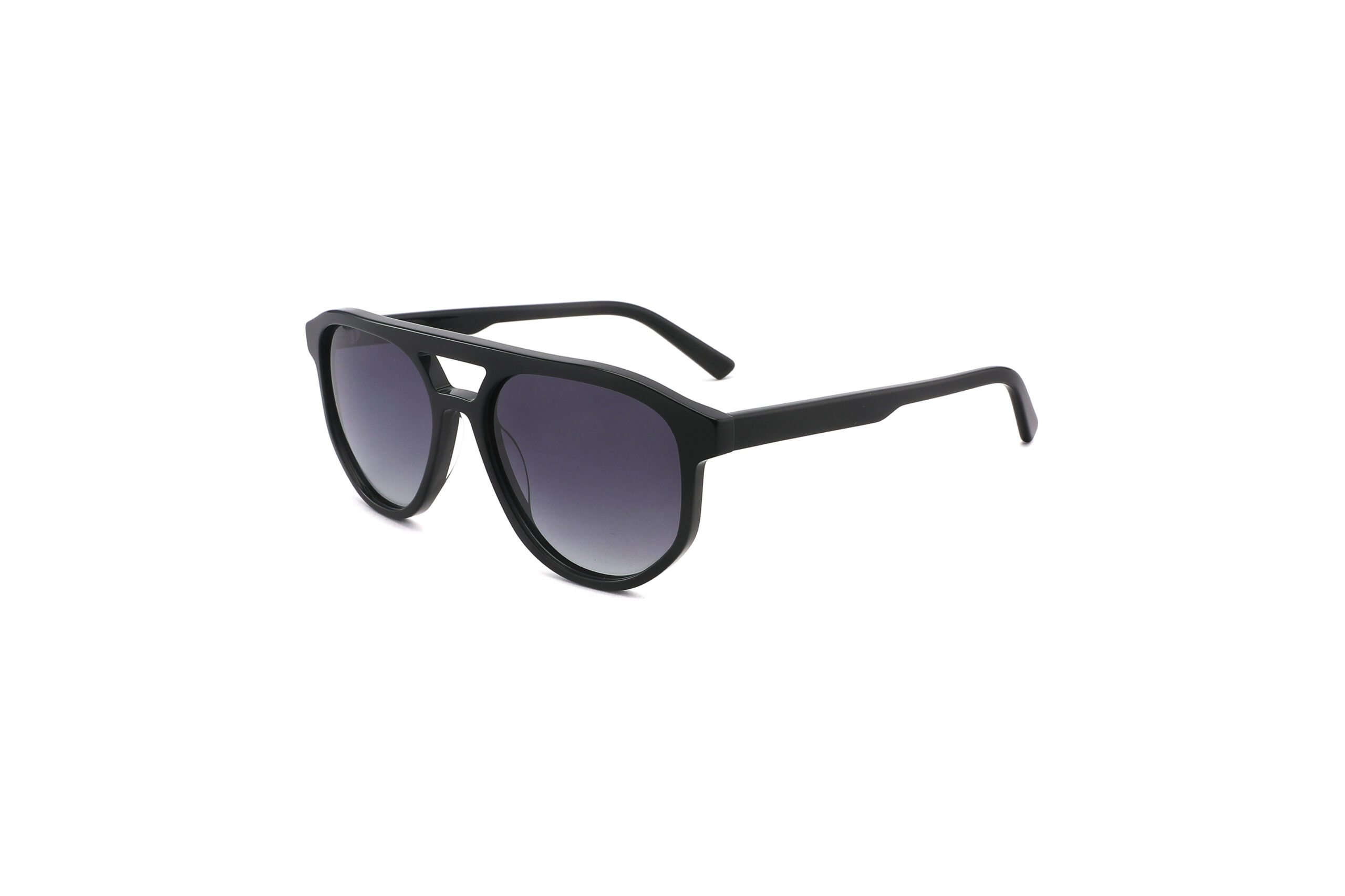Modern Double-Bridge Aviator Acetate Sunglasses CSA3055