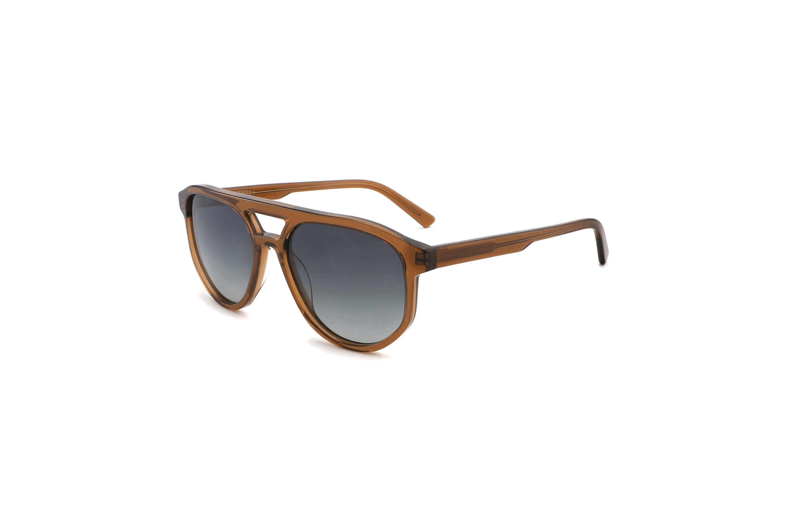 Modern Double-Bridge Aviator Acetate Sunglasses CSA3055