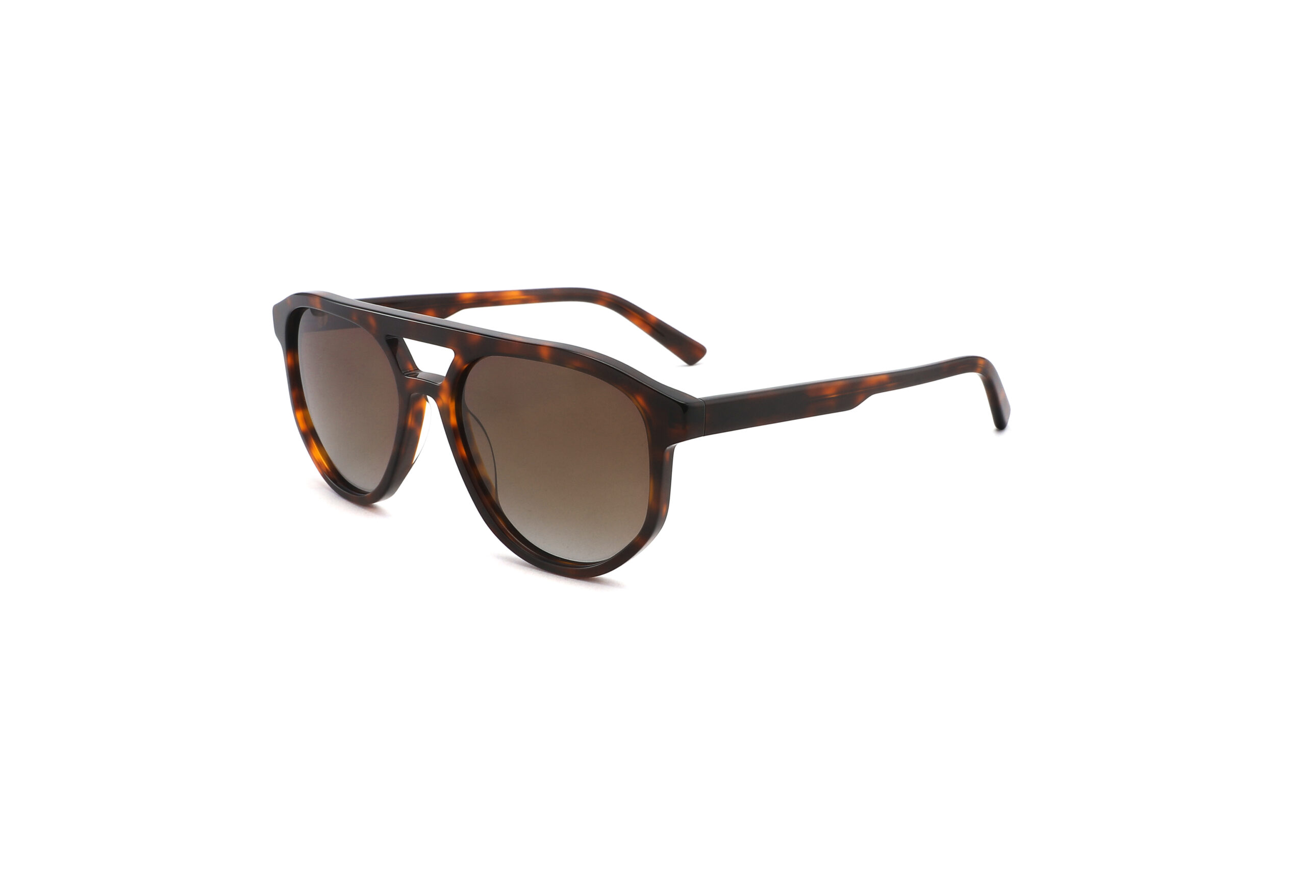 Modern Double-Bridge Aviator Acetate Sunglasses CSA3055
