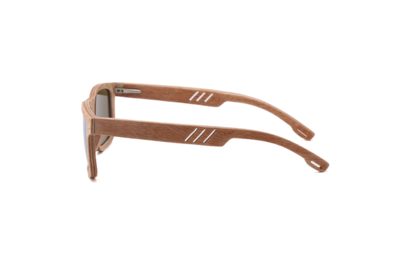 56300W Modern Rectangular Sunglasses with Carved Tech Wood Temples