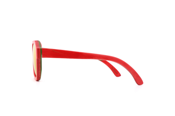 5646W Modern Flat Top Shield Geometric Wood Sunglasses